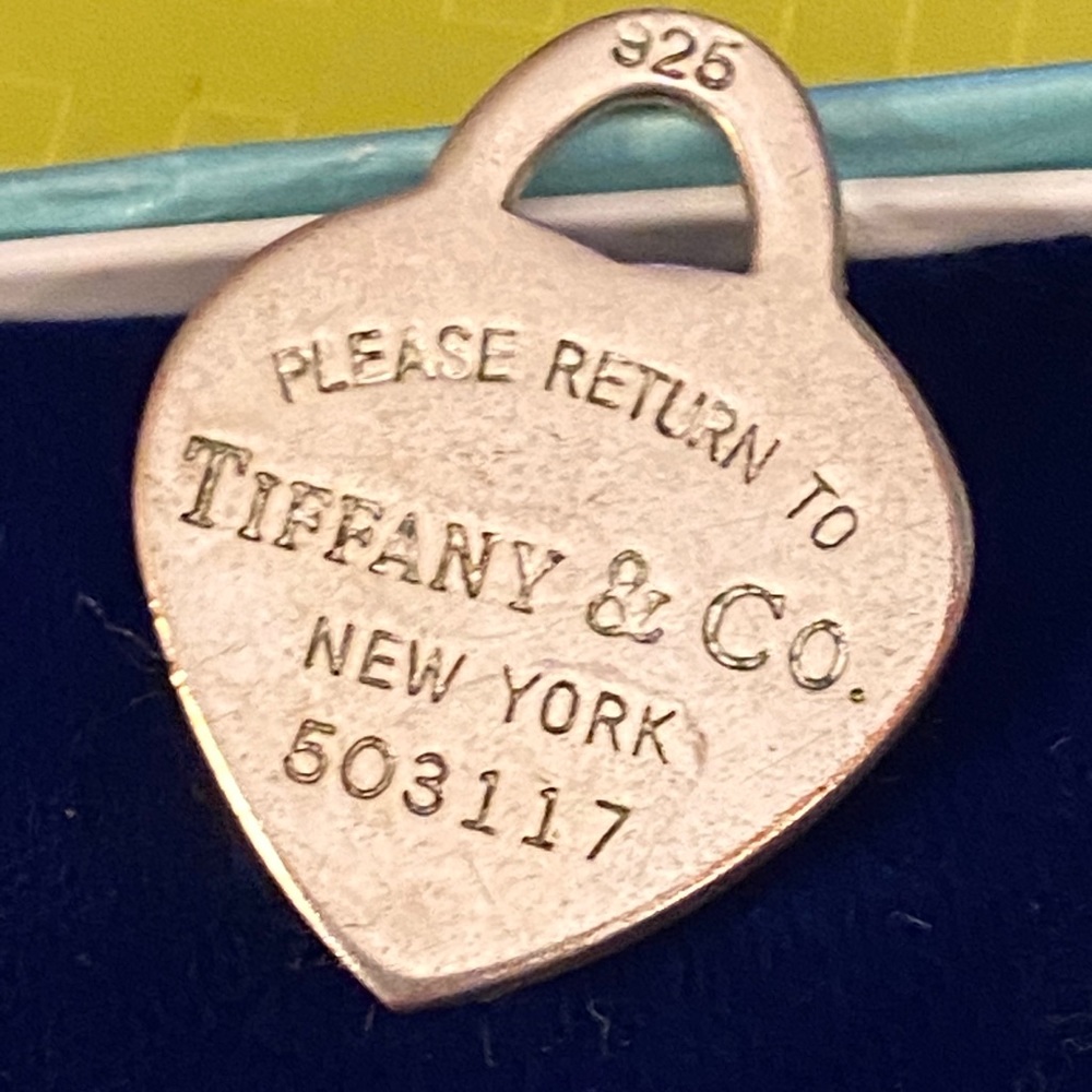 TIFFANY HEART “PLEASE RETURN TO” with box.